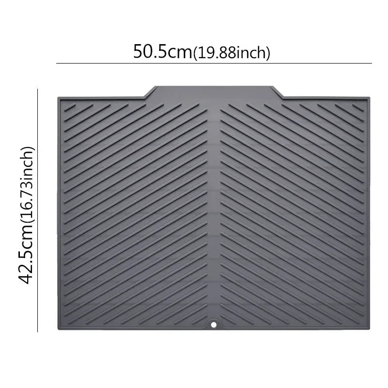 Silicone Dish Drying Mat with Drain Design - TRENDVYO