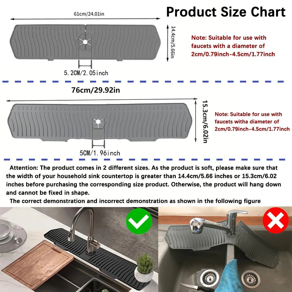 Silicone Kitchen Sink Splash Guard - TRENDVYO