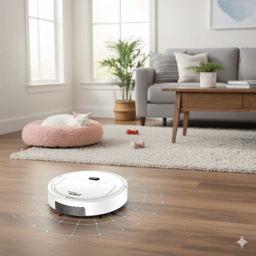 Smart robot vacuum cleaner with ultra-quiet cleaning and HEPA filtration - TRENDVYO