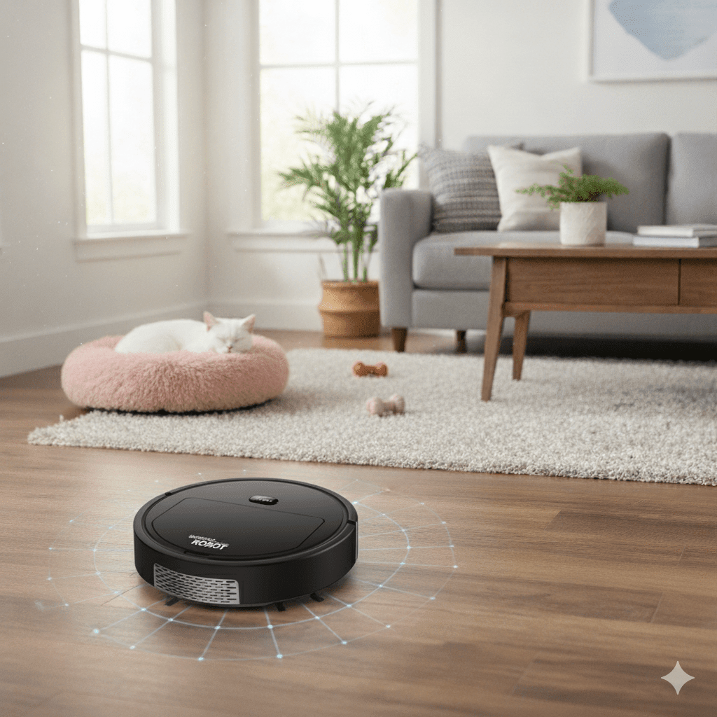 Smart robot vacuum cleaner with ultra-quiet cleaning and HEPA filtration - TRENDVYO