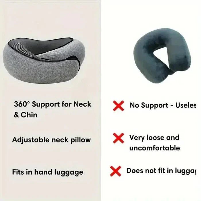 Snail Style Memory Foam Travel Curved Neck Pillow - U-shaped, Portable, Adjustable Support Neck Brace Pillow - TRENDVYO