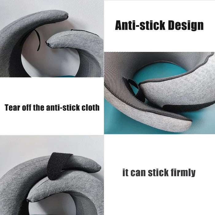 Snail Style Memory Foam Travel Curved Neck Pillow - U-shaped, Portable, Adjustable Support Neck Brace Pillow - TRENDVYO