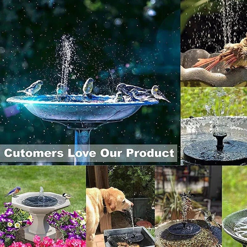 Solar Fountain with 60 LED Lights - TRENDVYO