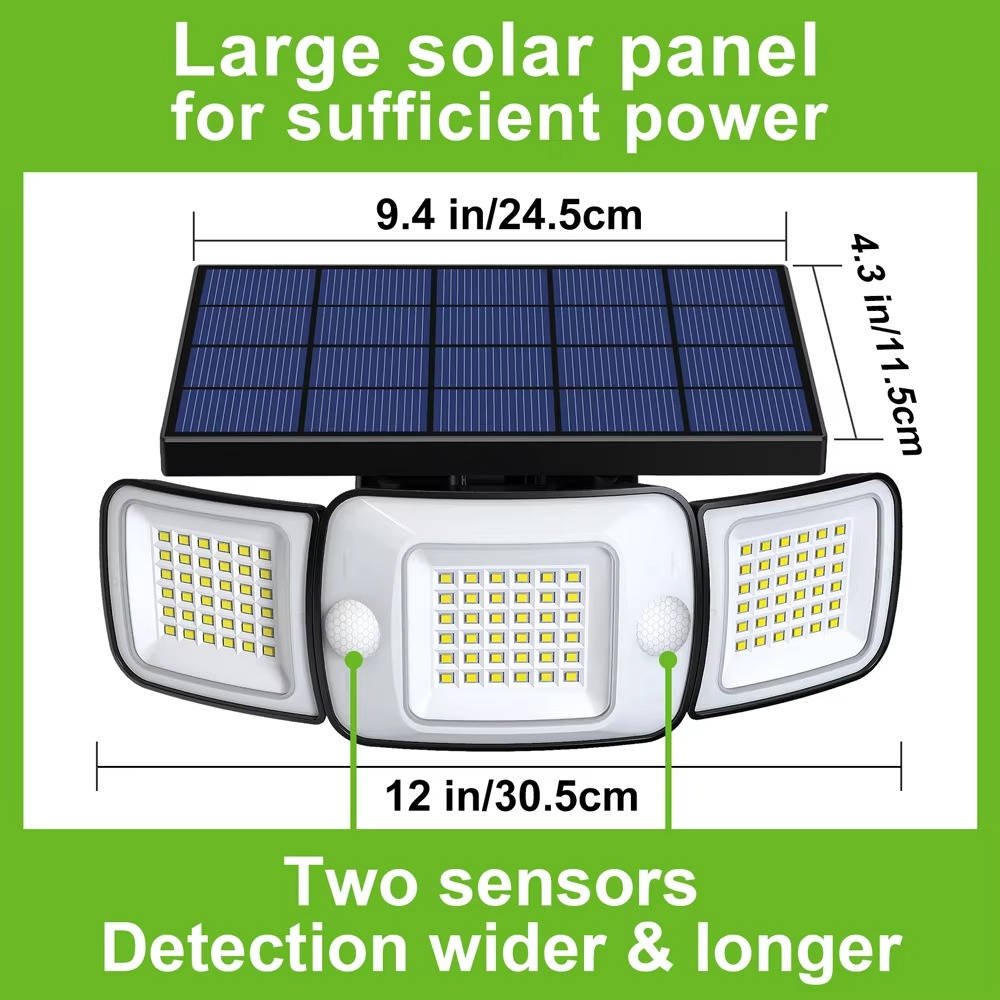 Solar Powered Flood Lights With Motion Sensor - TRENDVYO