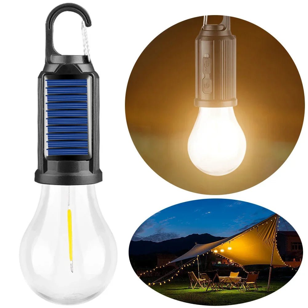 Solar Rechargeable Hooked Camping Light - TRENDVYO