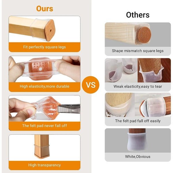 Square Chair Leg Floor Protectors - TRENDVYO