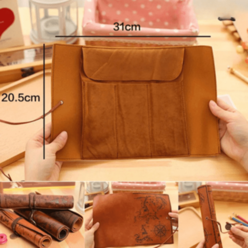 Vintage Leather Pencil Case - TRENDVYO
