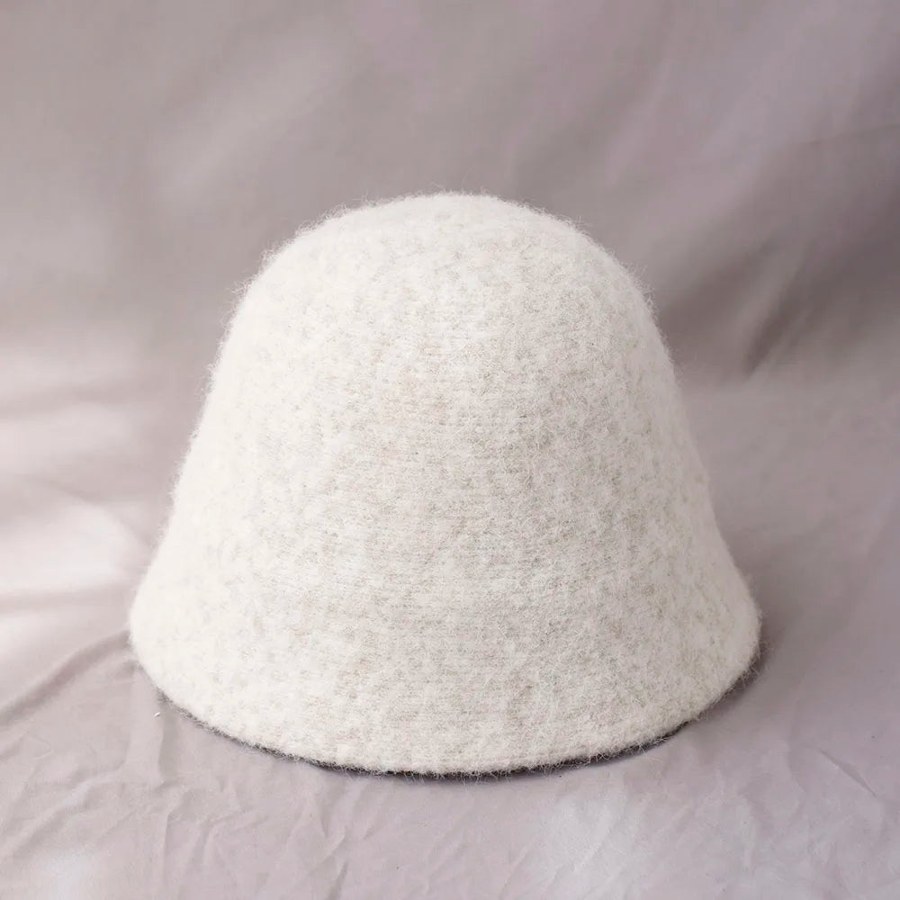 Sombrero tipo fedora de lana para mujer
