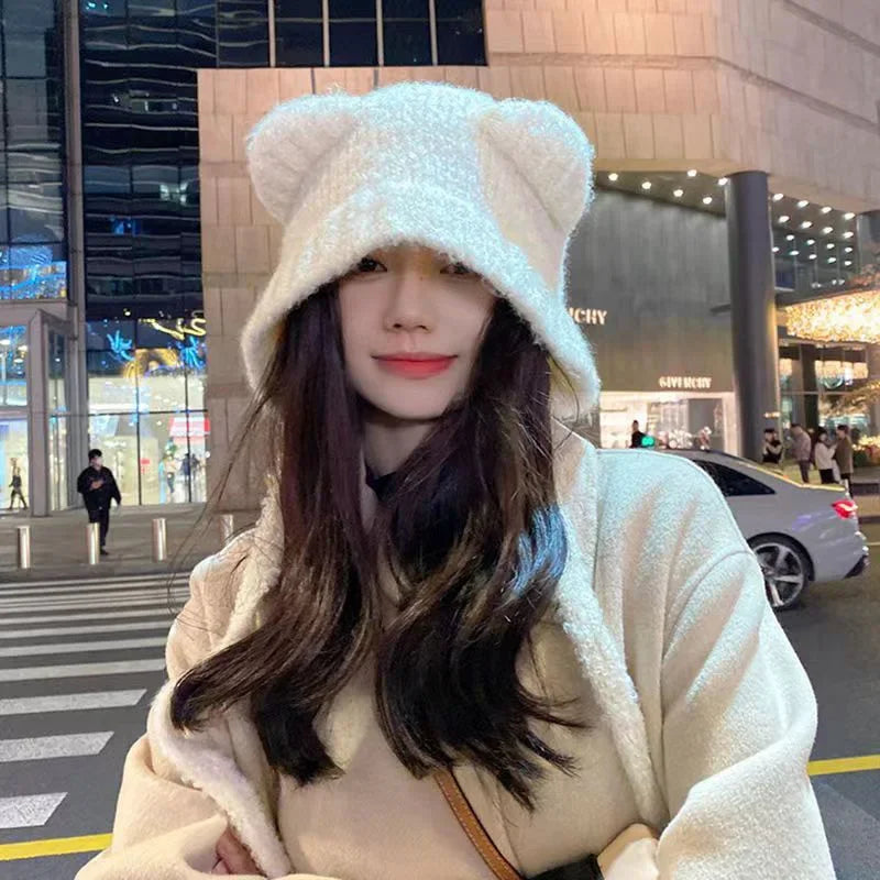 Gorro de Invierno con Orejas de Oso