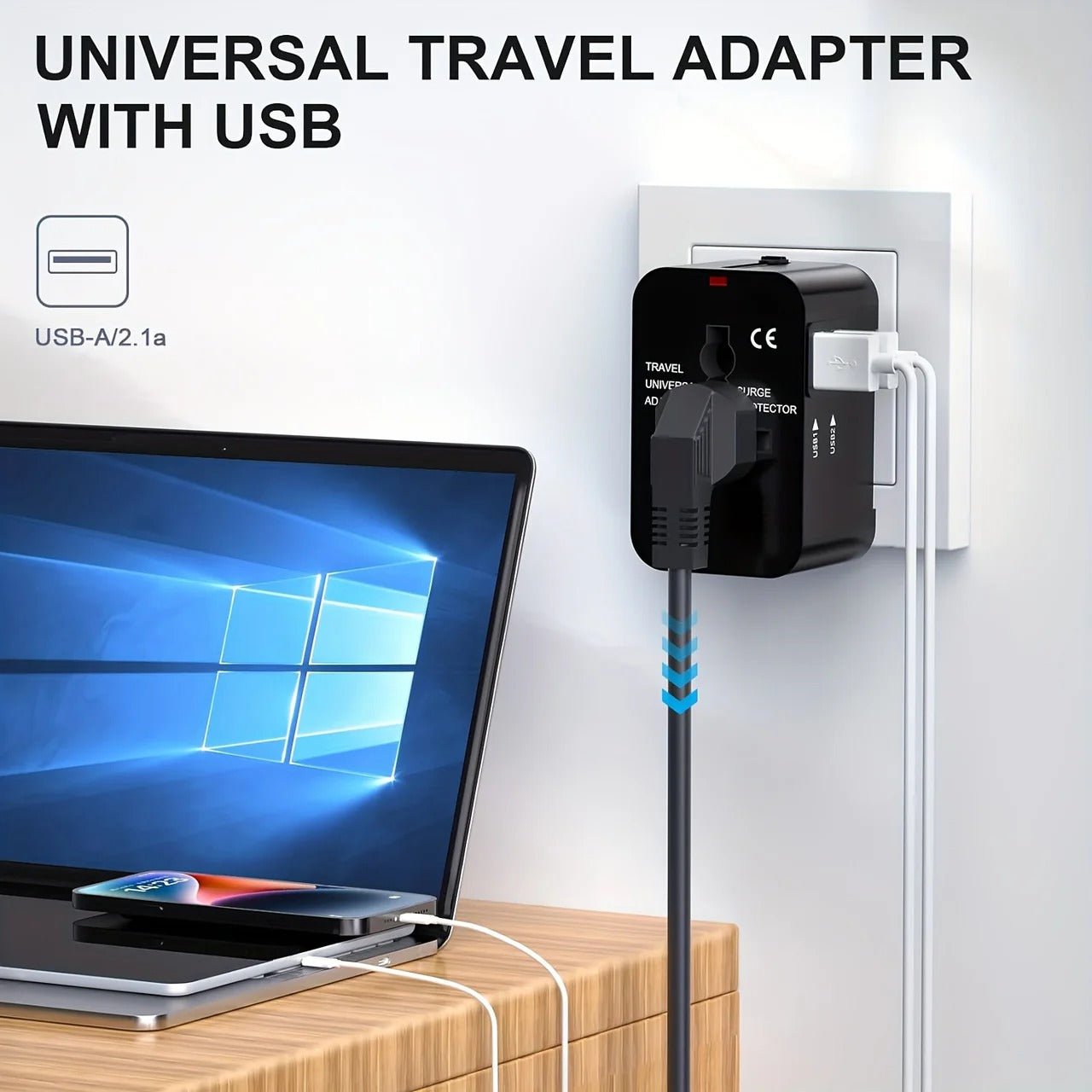 Worldwide Travel Adapter with Dual USB Charging Ports - TRENDVYO