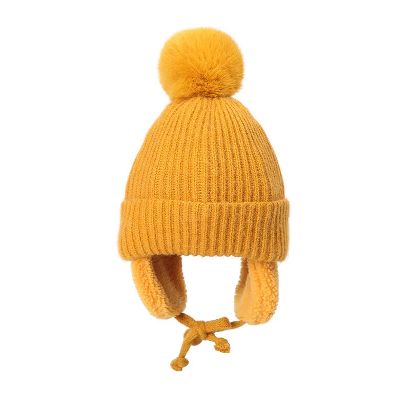 Gorro de invierno de punto para niños con orejeras